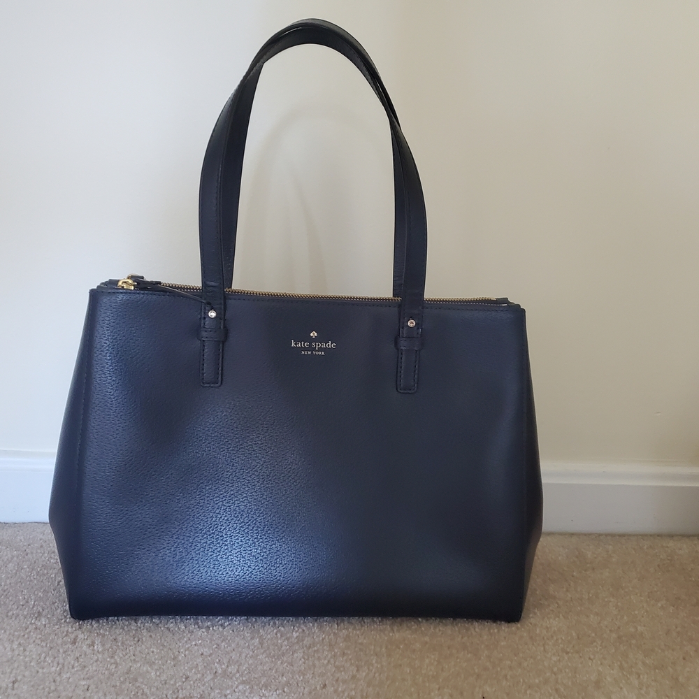 Kate Spade Navy Blue Leather Tote Bag